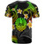 Tahiti T-shirt - Custom Personalised Polynesian Waves with Plumeria Flowers (Reggae)