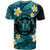 Niue Custom Personalised T-Shirt - Plumeria Polynesian Vibe Turquoise