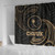 Chuuk Micronesia Shower Curtain - Gold Tribal Wave 2