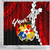 Tonga Polynesian Custom Personalised Shower Curtain - Tribal Wave Tattoo Flag Color 3