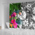 Chuuk Shower Curtain White - Turtle Plumeria Banana Leaf 2