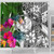 Chuuk Shower Curtain White - Turtle Plumeria Banana Leaf 4