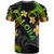 Personalized Kanaka Maoli T-shirt - Hawaii Polynesian Waves with Plumeria Flowers (Reggae)