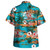 Santa Claus Surf Aloha Short Sleeve Shirt Retro Blue