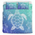 Hawaii Bedding Set Turtle Gardiant Background