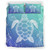 Hawaii Bedding Set Turtle Gardiant Background