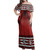 Tonga Ngatu Pattern Style Woman Off Shoulder Long Dress