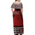 Tonga Ngatu Pattern Style Woman Off Shoulder Long Dress