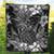 Hawaii Premium Quilt Pineapple Hibiscus Black And White