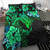 Hawaii Bedding Set - Hawaii Polynesian Turtle Tropical Gardient Green Bedding Set