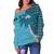 Fiji Off Shoulder Sweatshirt Fiji Tapa Coconut