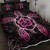 Hawaii Quilt Bed Set Turtle Hibiscus Pink