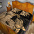 Hawaii Turtle Quilt Bed Set Polynesian Hibiscus Art Gold