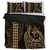 Hawaii Bedding Set Hawaiian Map Kakau Style Gold