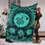 Hawaii Premium Blanket Map Honu Hibiscus Polynesian Turquoise