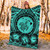 Hawaii Premium Blanket Map Honu Hibiscus Polynesian Turquoise