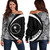 Chuuk Off Shoulder Sweatshirt Coat Of Arm Lauhala White Circle
