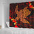 Hawaii Shower Curtain Hibiscus Polynesian Red Big Turtle