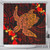 Hawaii Shower Curtain Hibiscus Polynesian Red Big Turtle