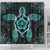 Hawaii Shower Curtain Turtle Hibiscus Blue