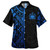 Samoa Hawaiian Shirt - Samoa Coat Of Arms With Polynesian Tribal Pattern Blue
