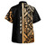 Samoa Hawaiian Shirt - Samoa Coat Of Arms With Polynesian Tribal Pattern Gold