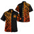 Samoa Hawaiian Shirt - Samoa Coat Of Arms With Polynesian Tribal Pattern Orange