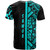 Samoa T-Shirt - Samoa Coat Of Arms With Polynesian Tribal Pattern Turquoise