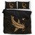 Hawaii Bedding Set Hawaiian Native Map Hammerhead Shark Gold