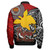 Papua New Guinea Bomber Jacket - Emblem Of Papua New Guinea With Polynesian Patterns