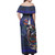 Guam Woman Off Shoulder Long Dress - Guam Independence Day With Hook Polynesian Patterns