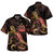 Vanuatu Short Sleeve Shirt - Custom Vanuatu Coat Of Arms With Polynesian Turtle Blooming Hibiscus Gold