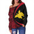 Papua New Guinea Off Shoulder Sweatshirt Coat Of Arm Lauhala Circle