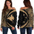 Papua New Guinea Off Shoulder Sweatshirt Coat Of Arm Lauhala Gold Circle