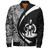 Vanuatu Bomber Jacket Coat Of Arm Lauhala White Circle