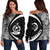 Vanuatu Off Shoulder Sweatshirt Coat Of Arm Lauhala White Circle