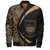 Tuvalu Bomber Jacket Coat Of Arm Lauhala Gold Circle