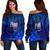 Chuuk Polynesian Off Shoulder Sweatshirt - Lauhala Coat Of Arms