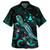 Austral Islands Combo Dress And Shirt - Austral Islands Coat Of Arms With Turtle Blooming Hibiscus Turquoise