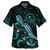 Chuuk Combo Dress And Shirt - Chuuk Pride With Polynesian Turtle Blooming Hibiscus Turquoise