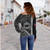 Samoa Off Shoulder Sweatshirt Tribal Polynesian Coat Of Arms White
