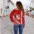 Tonga Off Shoulder Sweatshirt Tribal Polynesian Coat Of Arms