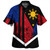 Philippines And American Hawaiian Shirt Flag Half Concept Brush Style