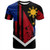 Philippines And American T-Shirt Flag Half Concept Brush Style