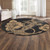 Hawaii Round Rug Anchor Poly Tribal Gold