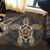 Hawaii Round Rug Turtle Hibiscus Orange