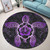 Hawaii Round Rug Turtle Hibiscus Violet