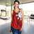 Philippines Women Tank Tribal Sun In My Heart Red Style