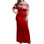 Hawaii Woman Off Shoulder Long Dress Farrington High School With Crest Style