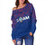 Guam Off Shoulder Sweatshirt - Flag Color With Traditional Patterns